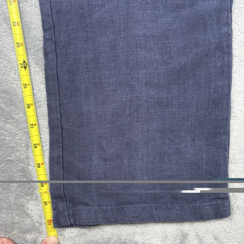 Benson NYC Casual Pants Size 38x32 Blue 100% Linen Lightweight
